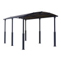 Carport en alu gris et polycarbonate 1 voiture 23,3m² Arcadia Alpine 6400 - PALRAM
