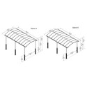 Carport en alu gris et polycarbonate 1 voiture 23,3m² Arcadia Alpine 6400 - PALRAM