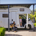 Carport en alu gris et polycarbonate 1 voiture 31m² Arcadia Alpine 8500 - PALRAM
