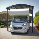 Carport en alu gris et polycarbonate 1 voiture 31m² Arcadia Alpine 8500 - PALRAM