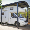 Carport en alu gris et polycarbonate 1 voiture 31m² Arcadia Alpine 8500 - PALRAM