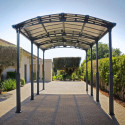 Carport en alu gris et polycarbonate 1 voiture 31m² Arcadia Alpine 8500 - PALRAM
