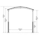 Carport en alu gris et polycarbonate 1 voiture 31m² Arcadia Alpine 8500 - PALRAM
