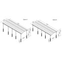 Carport en alu gris et polycarbonate 1 voiture 38,7m² Arcadia Alpine 10600 - PALRAM