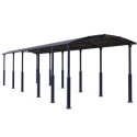 Carport en alu gris et polycarbonate 1 voiture 46,3m² Arcadia Alpine 12700 - PALRAM