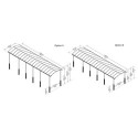 Carport en alu gris et polycarbonate 1 voiture 46,3m² Arcadia Alpine 12700 - PALRAM