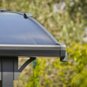 Carport en alu gris et polycarbonate 1 voiture 46,3m² Arcadia Alpine 12700 - PALRAM