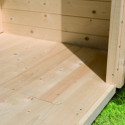 Sauna Tonneau 2 à parois droites avec vestibule - 4 à 6 places bois massif 38mm KARIBU