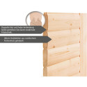 Sauna Tonneau 2 à parois droites avec vestibule - 4 à 6 places bois massif 38mm KARIBU