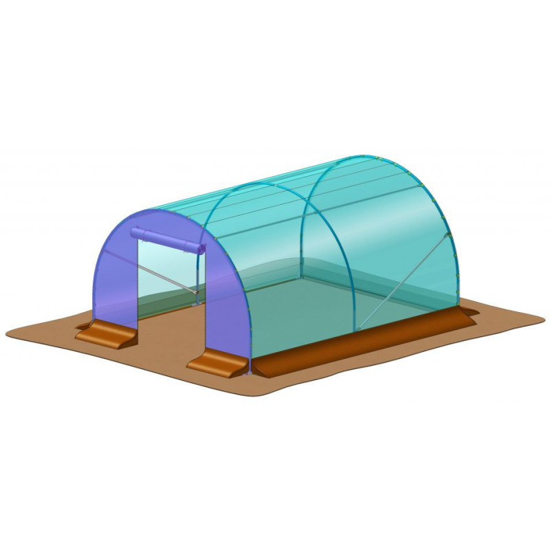 Film remplacement pignon avant avec porte zippée pour serre tunnel 3x4m ou abri 3x8m Richel