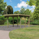 Carport en bois autoclave 15m² et toit en PVC gris – KARIBU