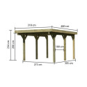 Carport en bois autoclave 15m² et toit en PVC gris – KARIBU