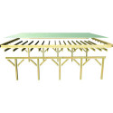 Carport en bois autoclave 20,9m², toit en acier et deux poteaux en arc – KARIBU