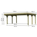 Carport double en bois autoclave 28,3m² et toit en acier – KARIBU