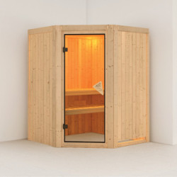 Sauna traditionnel d'angle LARIN 3 à 4 places 68mm KARIBU