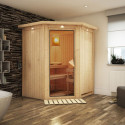 Sauna traditionnel d'angle LARIN 3 à 4 places 68mm KARIBU