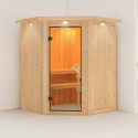 Sauna traditionnel d'angle LARIN 3 à 4 places 68mm KARIBU