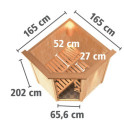 Sauna traditionnel d'angle LARIN 3 à 4 places 68mm KARIBU
