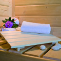 Sauna traditionnel d'angle LARIN 3 à 4 places 68mm sans couronne - avec porte moderne KARIBU