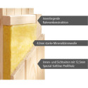 Sauna traditionnel d'angle LARIN 3 à 4 places 68mm sans couronne - avec porte moderne KARIBU