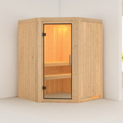 Sauna traditionnel d'angle LARIN 3 à 4 places 68mm KARIBU