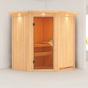 Sauna traditionnel d'angle TAURIN 3 à 4 places 68mm KARIBU
