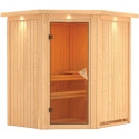 Sauna traditionnel d'angle TAURIN 3 à 4 places 68mm KARIBU