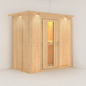Sauna traditionnel VARIADO 2 à 3 places 68mm avec couronne et porte à économie d'énergie KARIBU