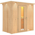 Sauna traditionnel VARIADO 2 à 3 places 68mm avec couronne et porte à économie d'énergie KARIBU