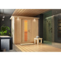 Sauna traditionnel VARIADO 2 à 3 places 68mm avec couronne et porte à économie d'énergie KARIBU