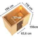Sauna traditionnel VARIADO 2 à 3 places 68mm sans couronne - avec porte classique KARIBU