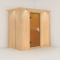 Sauna traditionnel VARIADO 2 à 3 places 68mm avec couronne et porte classique KARIBU