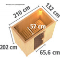Sauna traditionnel VARIADO 2 à 3 places 68mm avec couronne et porte classique KARIBU
