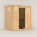Sauna traditionnel VARIADO 2 à 3 places 68mm avec couronne et porte moderne KARIBU