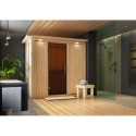 Sauna traditionnel VARIADO 2 à 3 places 68mm avec couronne et porte moderne KARIBU