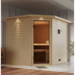 Sauna traditionnel d'intérieur Tanami - 6 à 8 places 38mm - avec couronne KARIBU