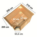 Sauna traditionnel d'intérieur Tanami - 6 à 8 places 38mm - avec couronne KARIBU