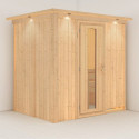 Sauna traditionnel BODIN 1 à 2 places 68mm avec couronne et porte à économie d'énergie KARIBU