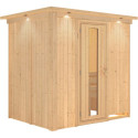 Sauna traditionnel BODIN 1 à 2 places 68mm avec couronne et porte à économie d'énergie KARIBU