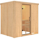 Sauna traditionnel BODIN 1 à 2 places 68mm sans couronne - avec porte en verre clair KARIBU
