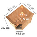 Sauna traditionnel d'angle CARIN 2 à 3 places 68mm KARIBU