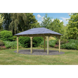 Kiosque rectangulaire en bois autoclave 12,4m² Perida – Karibu