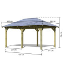 Kiosque rectangulaire en bois autoclave 12,4m² Perida – Karibu