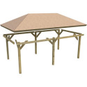 Kiosque rectangulaire en bois autoclave 12,4m² Perida – Karibu