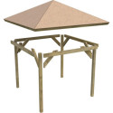 Kiosque de jardin carré Cordoba – 3,57x3,57m – avec shingles – Karibu