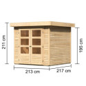 Abri de jardin en bois massif 4,62m² Askola 2 – Karibu