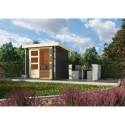 Abri de jardin en bois massif gris terre 4,62m² Askola 2 – Karibu
