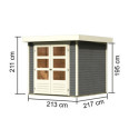 Abri de jardin en bois massif gris terre 4,62m² Askola 2 – Karibu