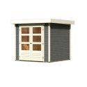 Abri de jardin en bois massif gris terre 4,62m² Askola 2 – Karibu
