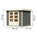 Abri de jardin en bois massif gris terre 5,25m² Askola 3 - Karibu